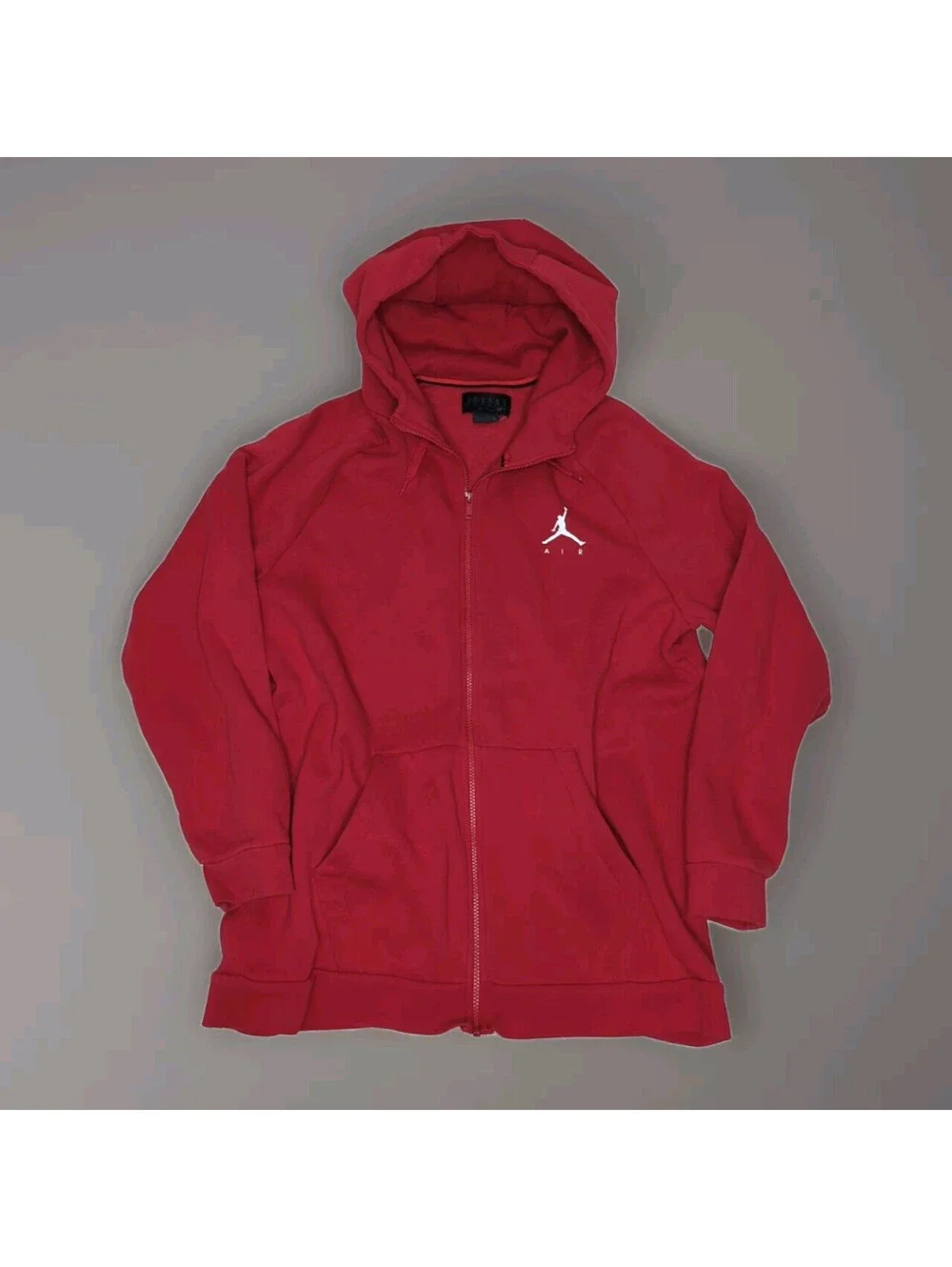 Nike Air Jordan Hoodie Mens XL Red Jumpman Fleece Full Zip Jacket X-Large Bulls